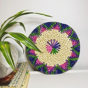 Large Vintage Boho Woven Trivet